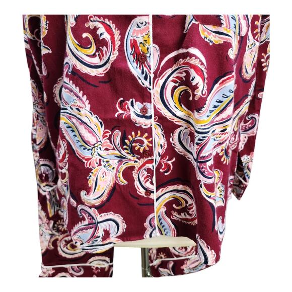 NWOT Liz Claiborne Women's XXLARGE Pajama Set Burgundy Paisley Sleep Lounge Wear - Picture 8 of 16